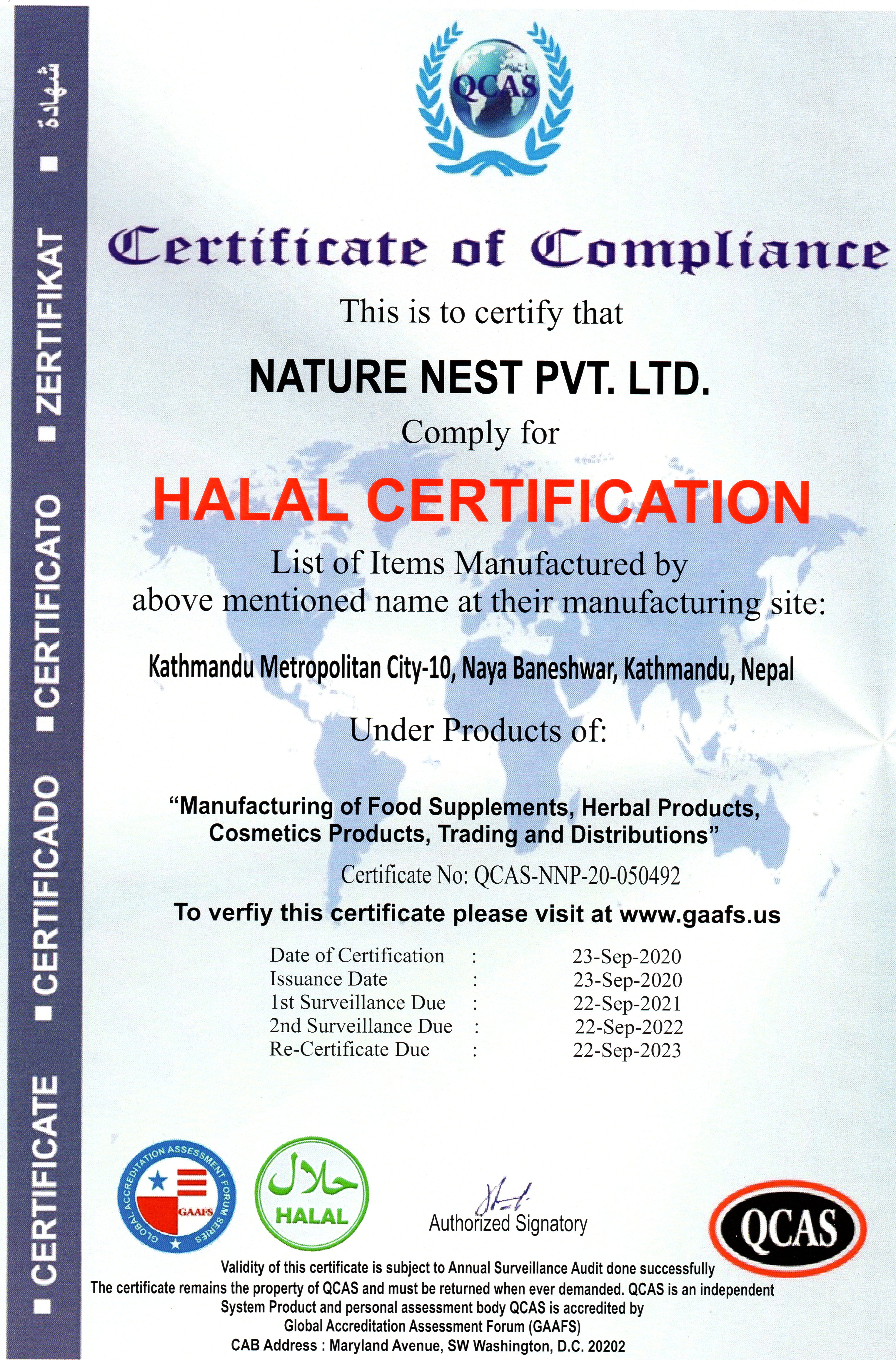 Certificate of Compliance